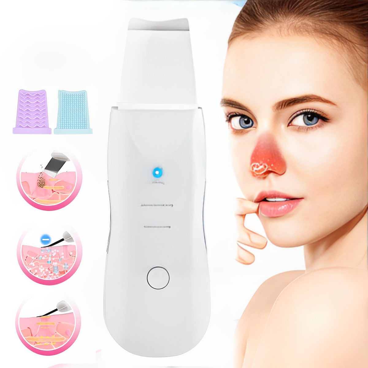 Ultrasonic Skin Scrubber - Gentle Cleansing for Smoother-Looking Skin